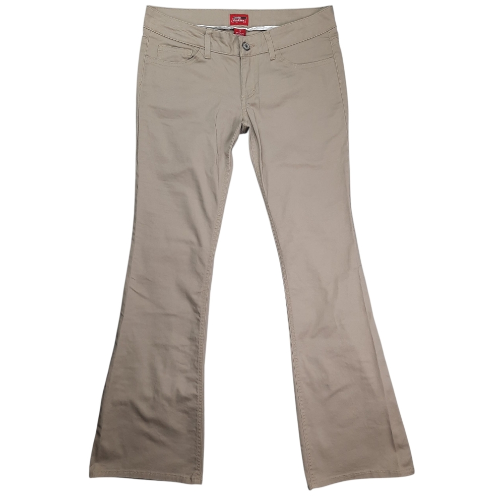 Dickies Low Rise Bootcut Flare Khaki Twill Jeans SZ 9 JR